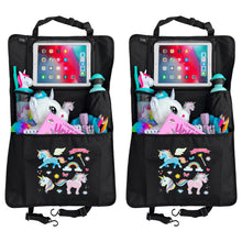 Load image into Gallery viewer, Children&#39;s car seat backrest protection organizer - Unicorns
