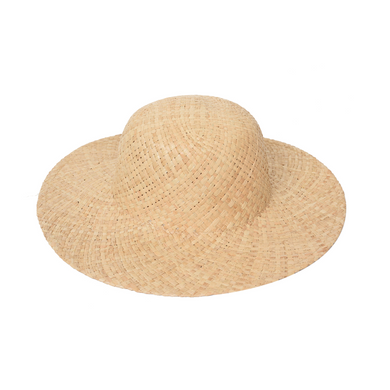 Handmade Straw Hat Natural - Frayed Wide-Brimmed