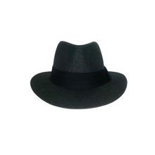 Load image into Gallery viewer, Panama Straw Men Hat - Black Color with Black Hatband
