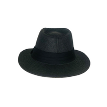 Load image into Gallery viewer, Panama Straw Men Hat - Black Color with Black Hatband
