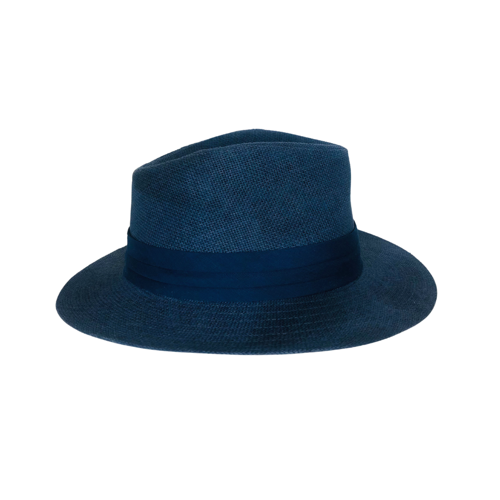 Panama Straw Hat - Blue Color with blue hatband