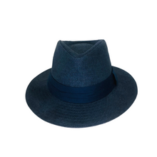 Load image into Gallery viewer, Panama Straw Hat - Blue Color with blue hatband
