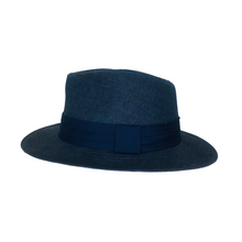 Load image into Gallery viewer, Panama Straw Hat - Blue Color with blue hatband
