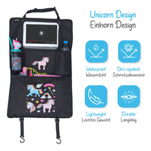 Load image into Gallery viewer, Children&#39;s car seat backrest protection organizer - Unicorns
