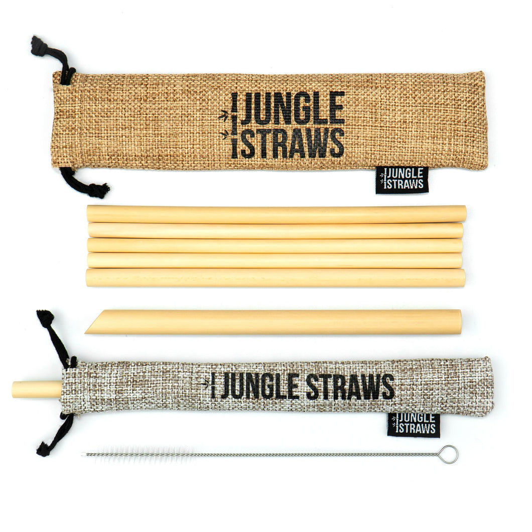 Eco Reusable Bamboo Straws | Sustainable Straws | Slate (Grey) 6er