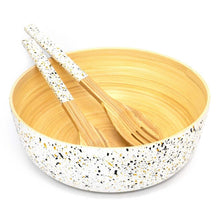 Load image into Gallery viewer, Bamboo Salad Server Set | Wooden Salad Tongs (Spoon &amp; Fork)
