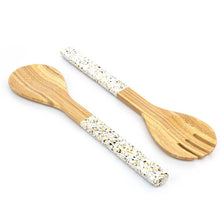 Load image into Gallery viewer, Bamboo Salad Server Set | Wooden Salad Tongs (Spoon &amp; Fork)
