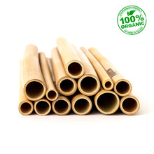 Load image into Gallery viewer, Bamboo Drinking Straws - Reusable Straw Set - 12 Straws
