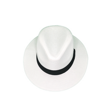 Load image into Gallery viewer, Panama Straw Hat - White Color with Black Hatband
