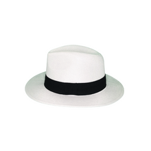 Load image into Gallery viewer, Panama Straw Hat - White Color with Black Hatband
