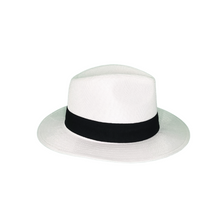 Load image into Gallery viewer, Panama Straw Hat - White Color with Black Hatband
